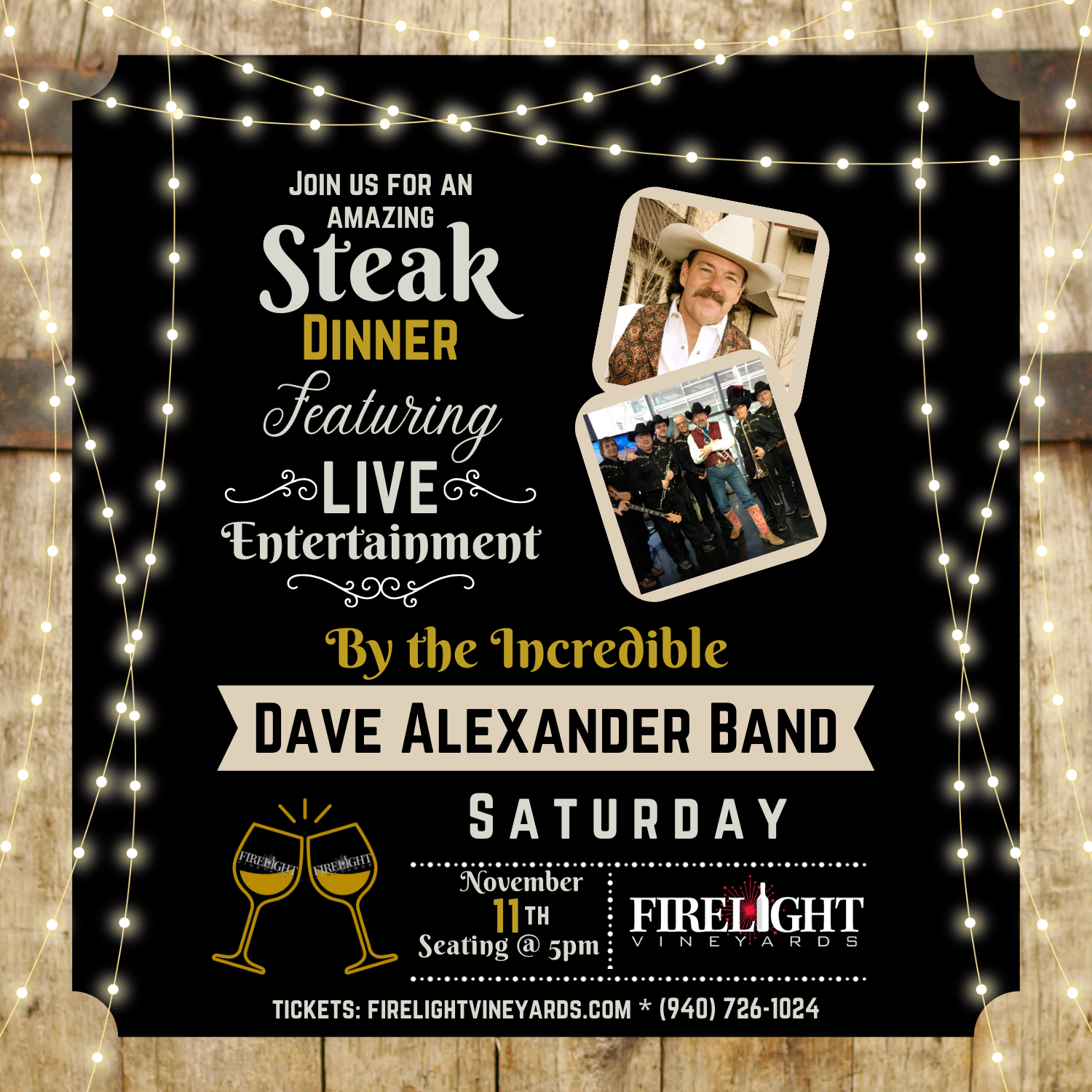Product Image for Steak Dinner & Dave Alexander Band
